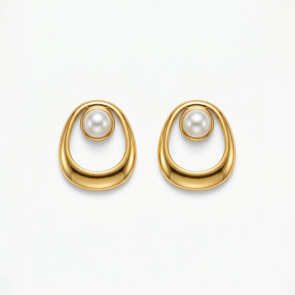 Luna Drop Pearl Earrings