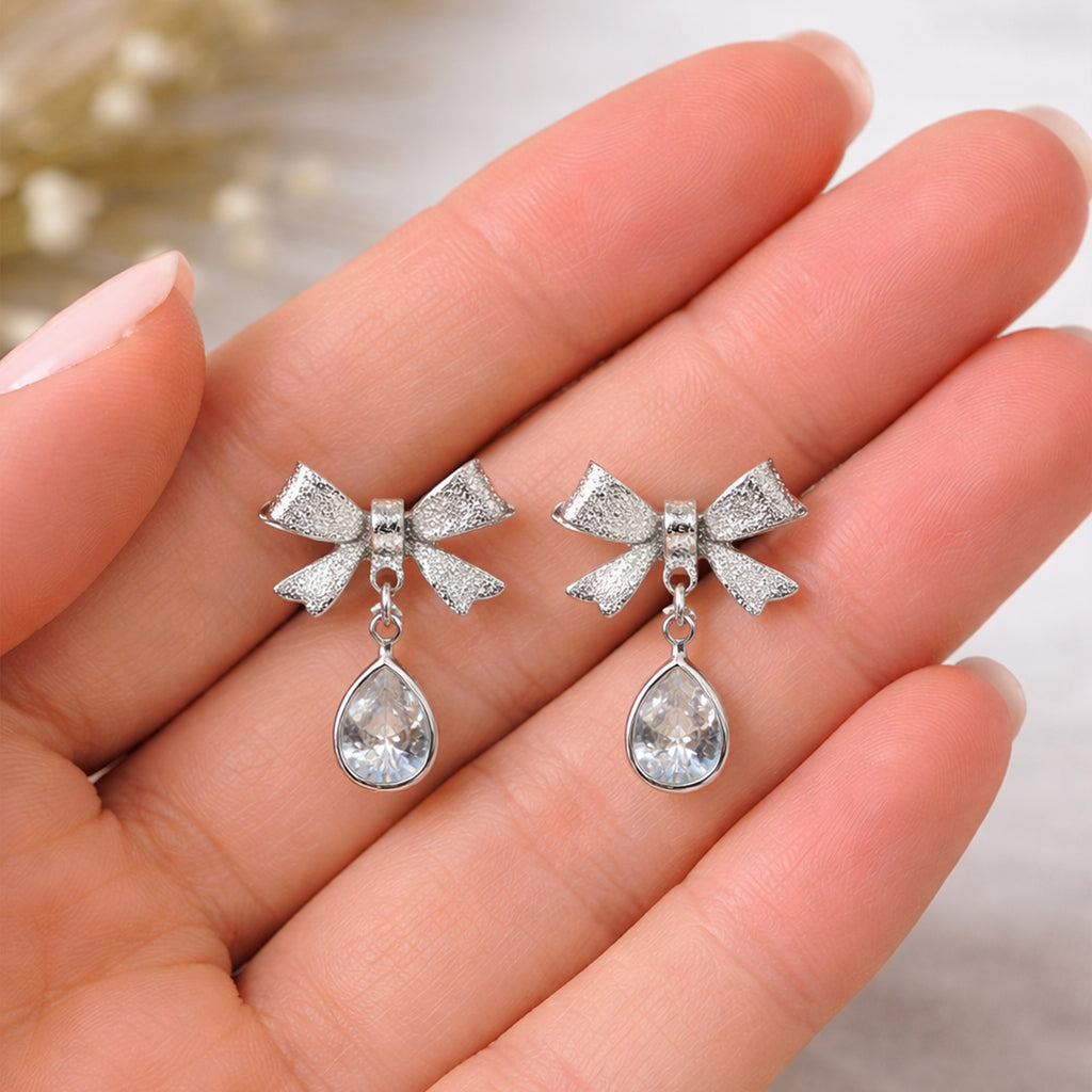 Bow Drop Glam Earring