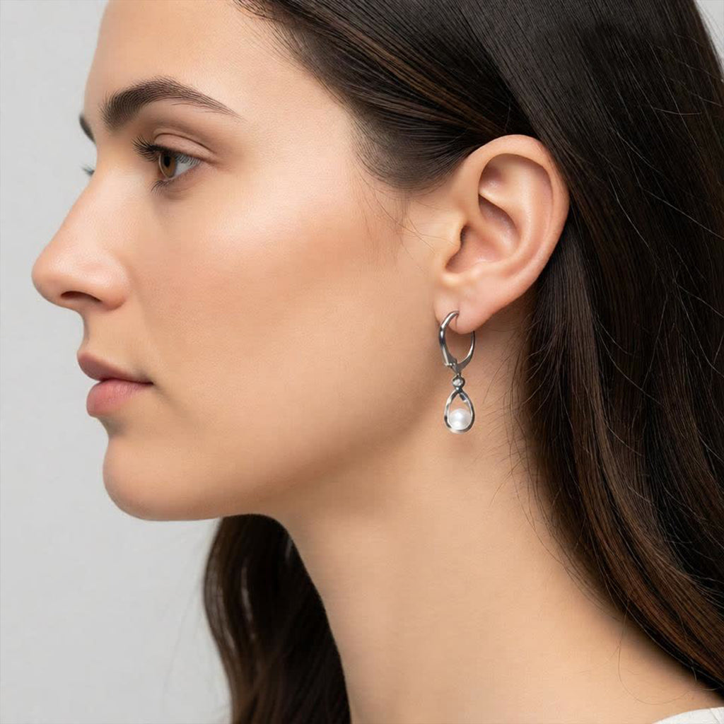 Silk Pearl Drop Earring