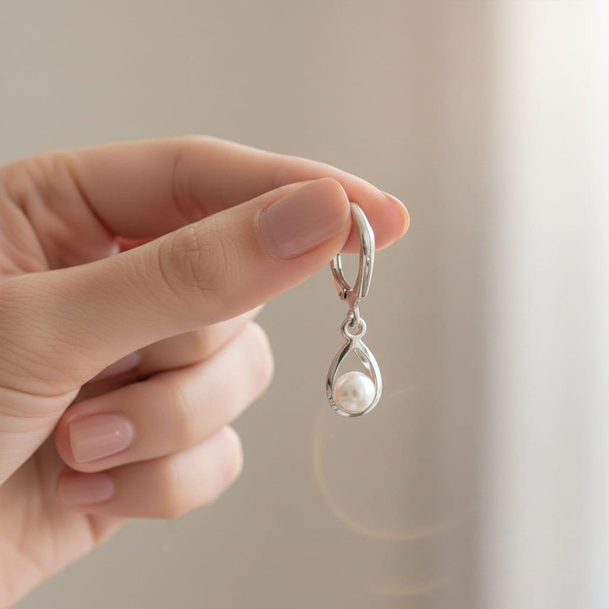 Silk Pearl Drop Earring