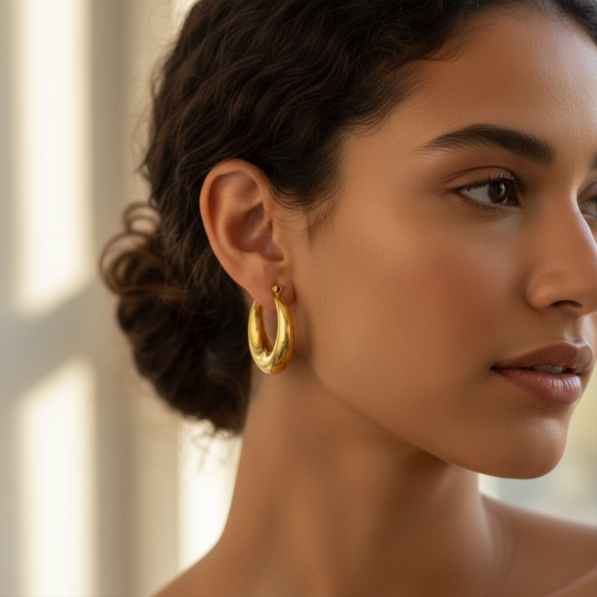 Sunlit Hoop Earring