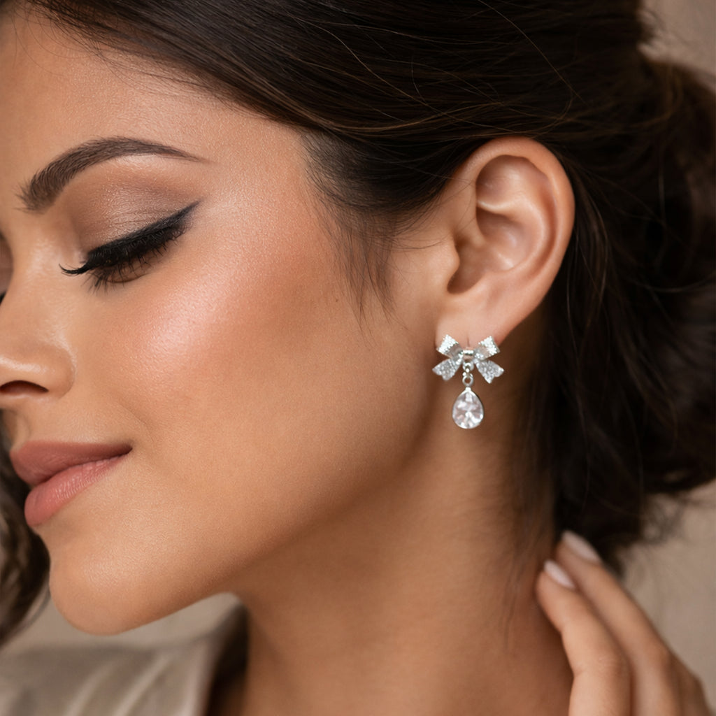 Bow Drop Glam Earring