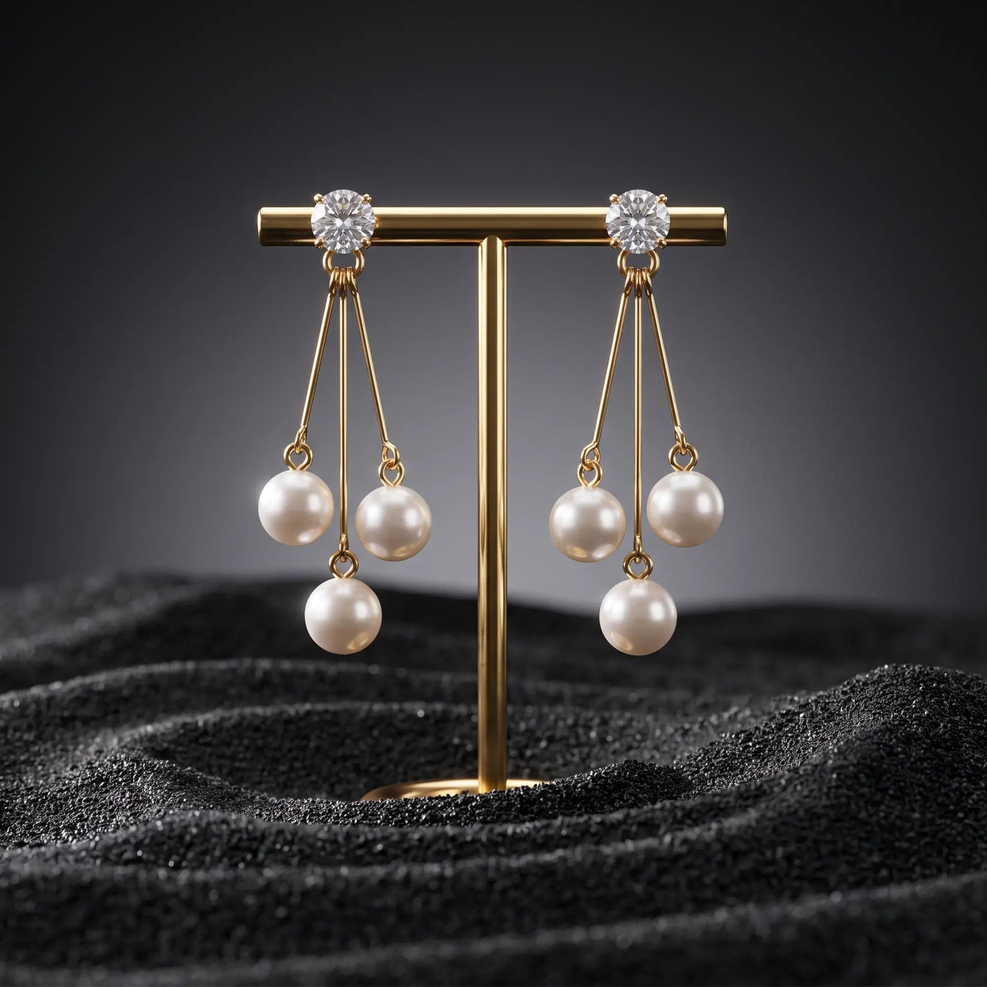 Astra Trinity Drops | Elegant Pearl Drop Earrings for Women
