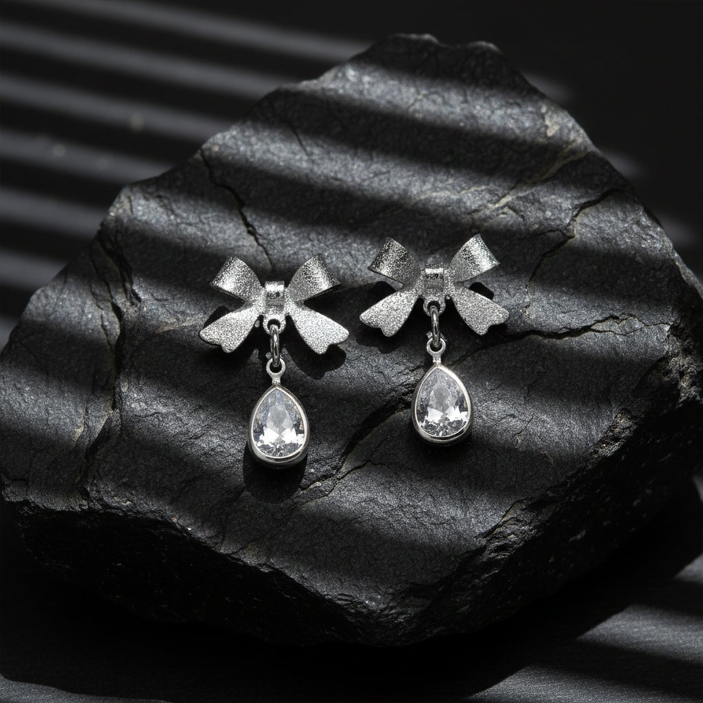 Bow Drop Glam Earring
