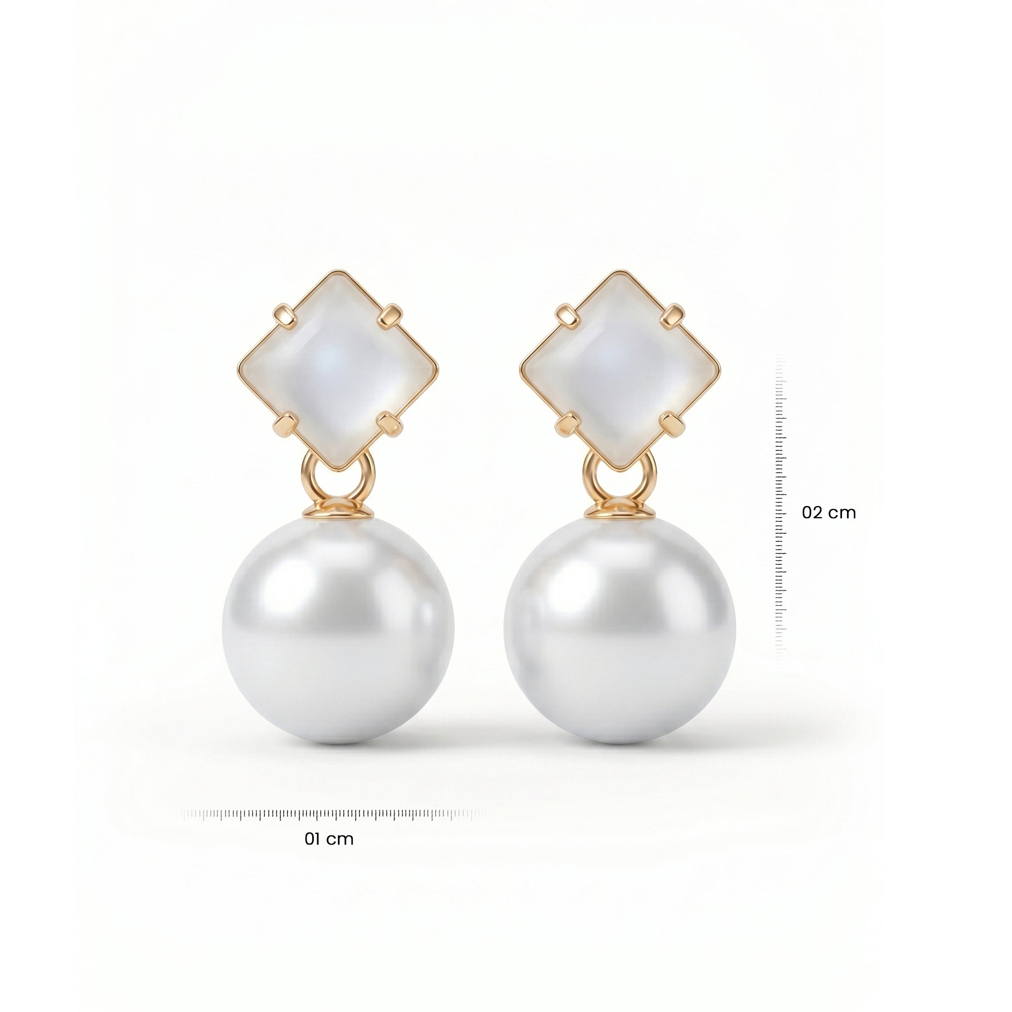 Moon Pearl Drop | Elegant Pearl Stud Earrings for Women